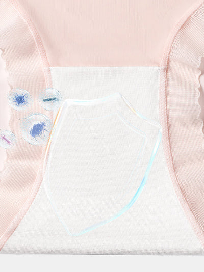 4 Pieces Summer Women Pure Color Thin Underwear