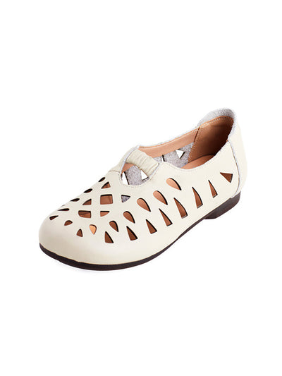 Women Summer Casual Leather Hollow Out Shoes