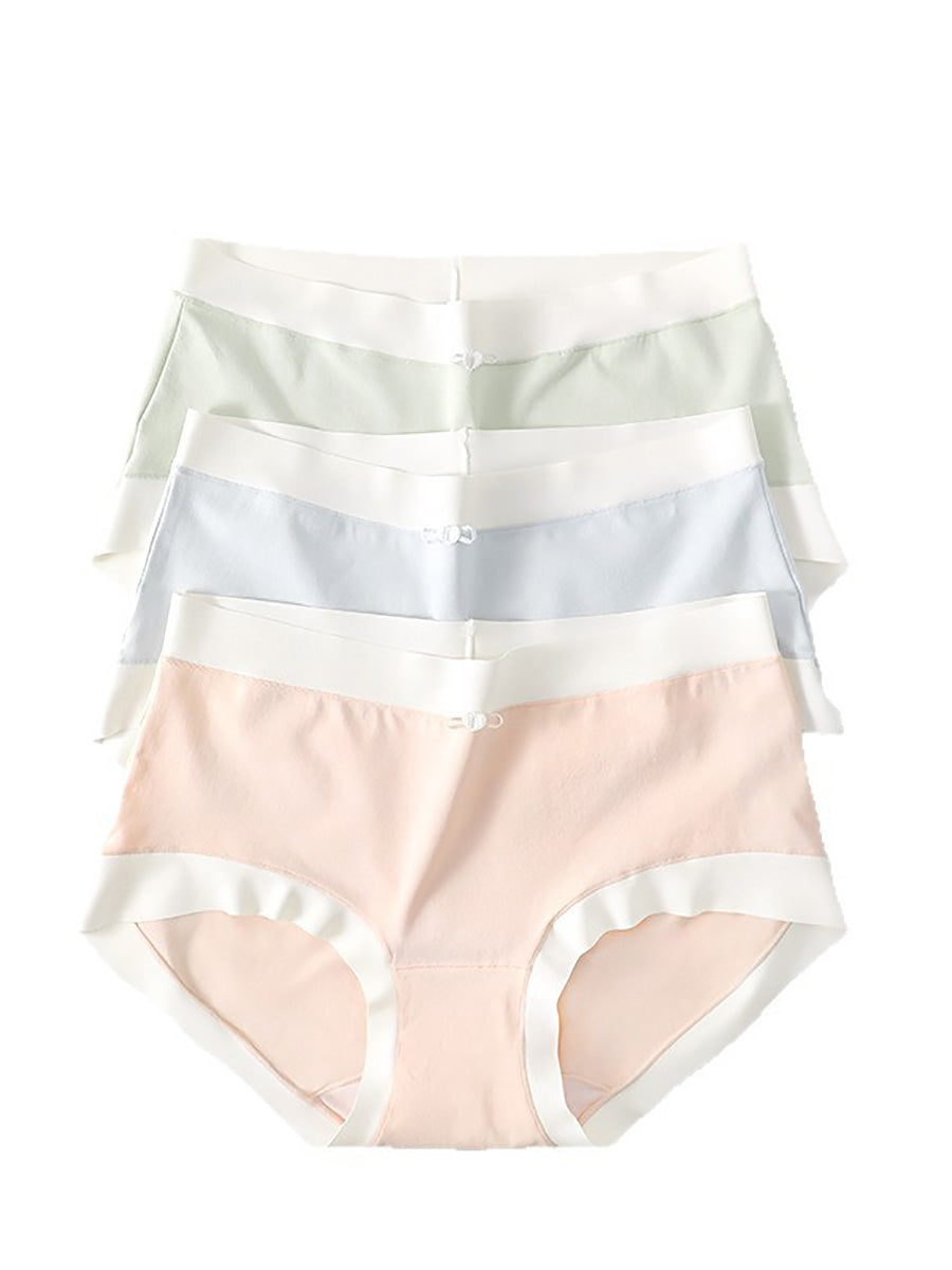 6 Pieces Summer Women Colorblock High Waist Cotton Underwear