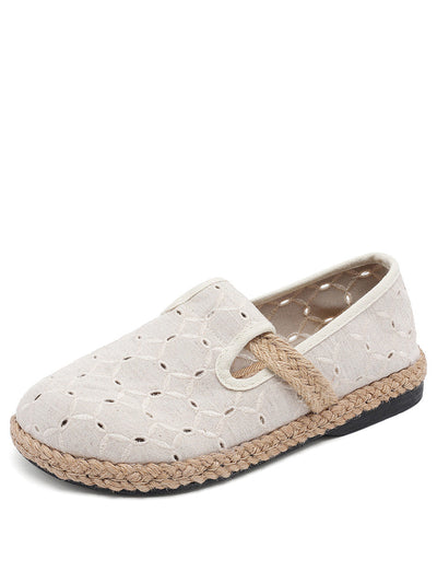 Women Summer Casual Hollow Out Flat Cotton Shoes