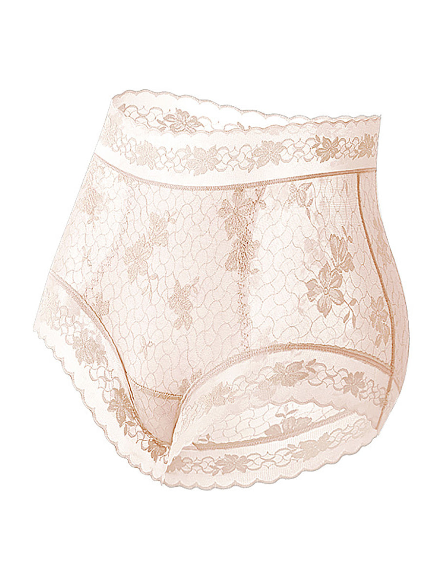 7 Pieces Summer Women Flower Lace High Waist Underwear
