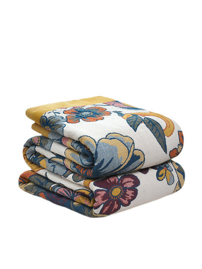 100%Cotton Flower Bedcover Sofa Blanket