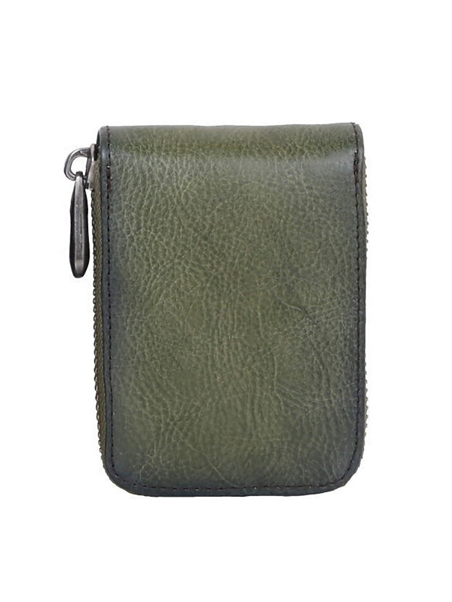 Vintage Genuine Leather Zipper Multifunction Wallet