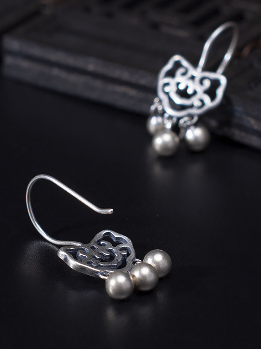 Ethnic Silver Longevity Lock Earrings