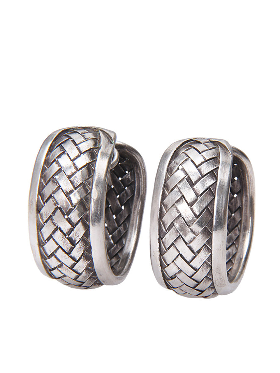 Women Ethnic S925Sliver Weave Earrings