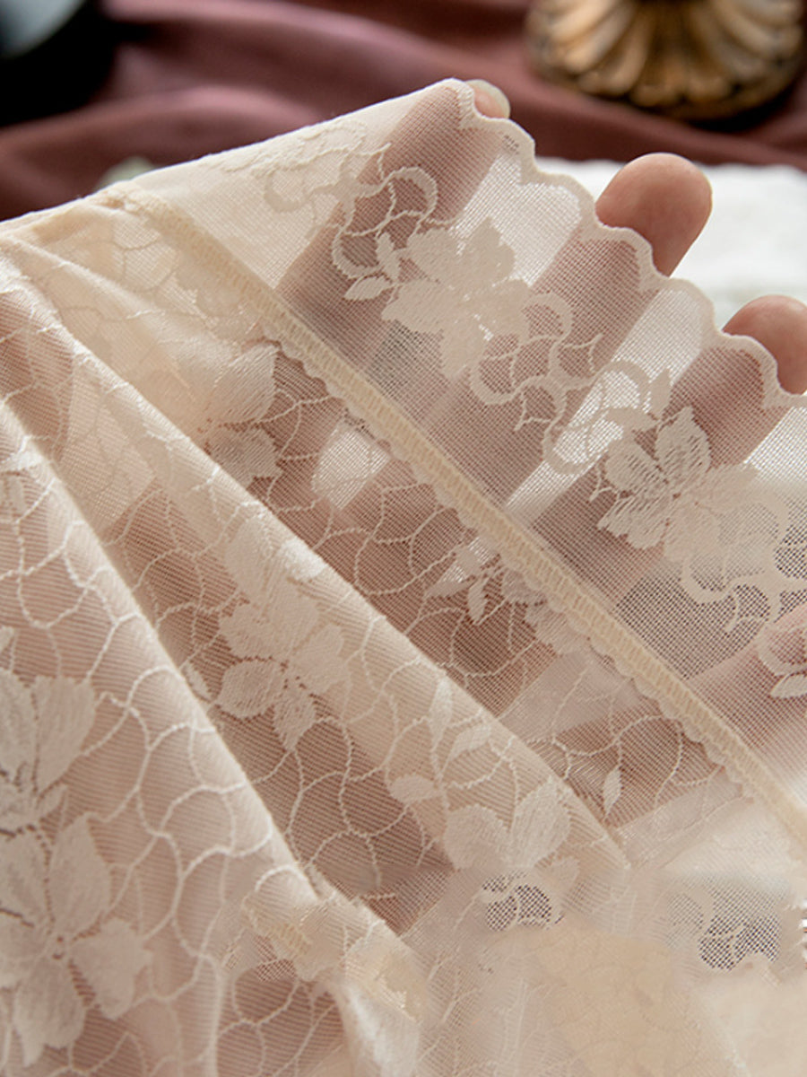 7 Pieces Summer Women Flower Lace High Waist Underwear