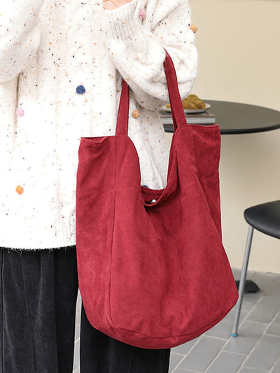 Women Casual Pure Color Flannel Bag