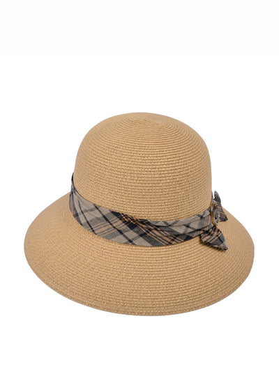 Women Summer Casual Ribbon Straw Hat