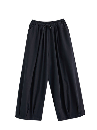 Women Summer Casual Pure Color Cotton Harem Pants