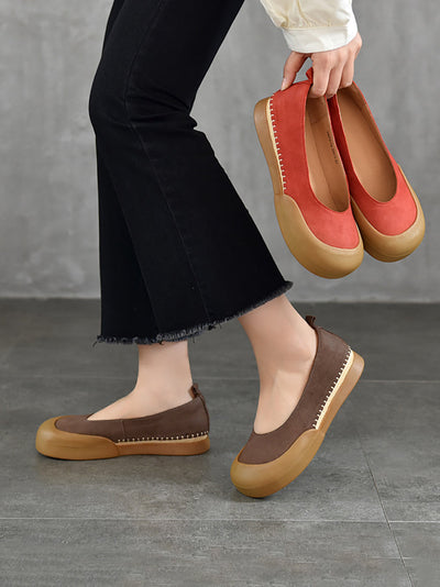 Women Casual Genuine Leather Flat Shoes