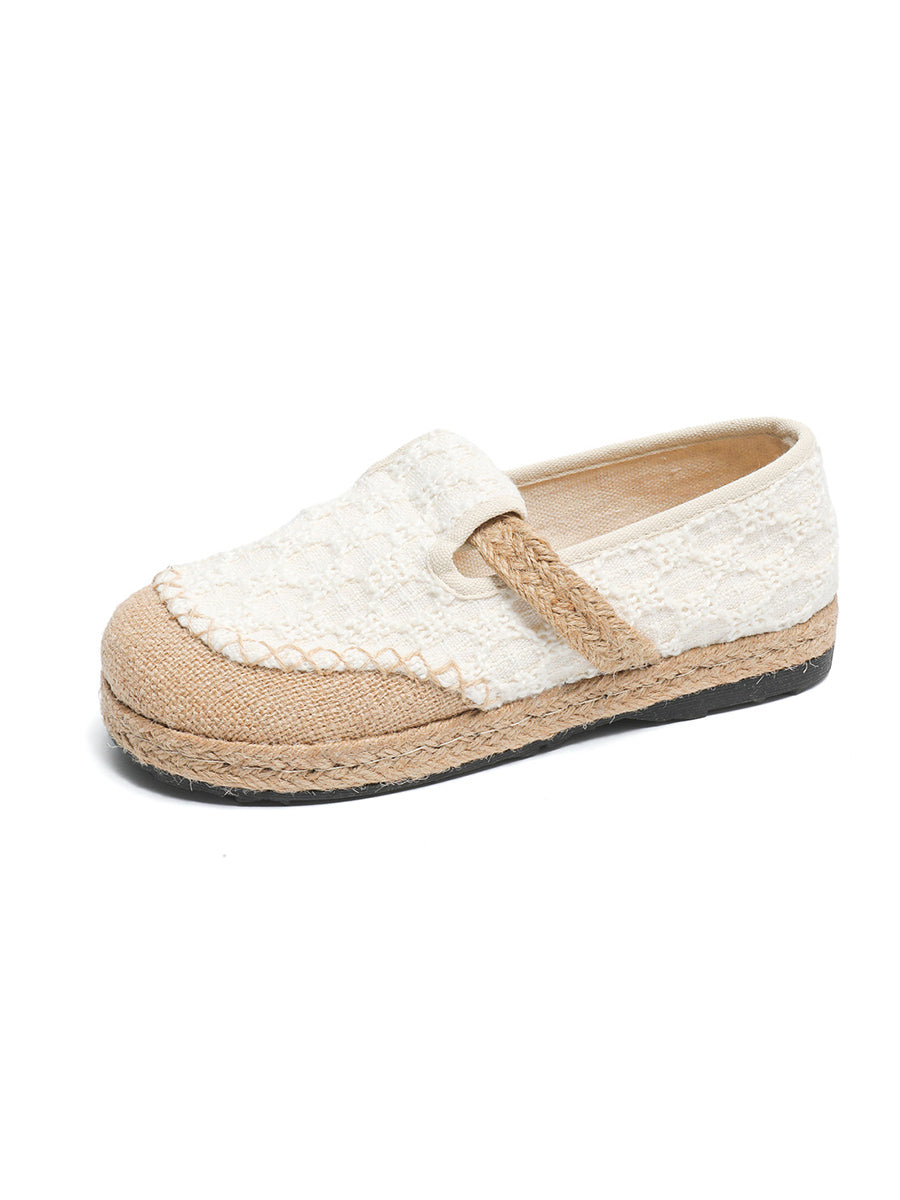 Women Linen Summer Flat Shoes