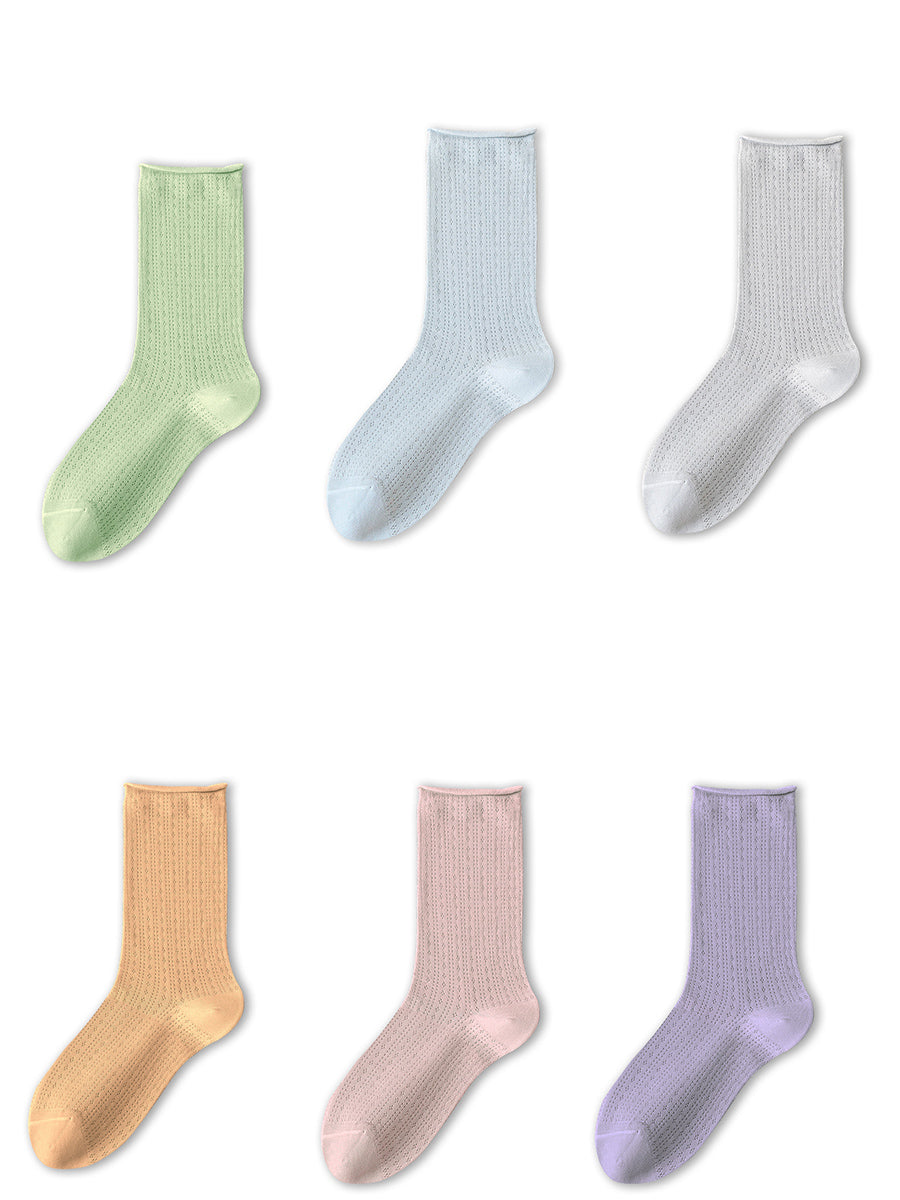 6 Pairs Women Summer Casual Breathable Socks