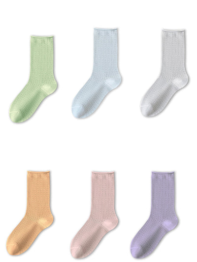 6 Pairs Women Summer Casual Breathable Socks