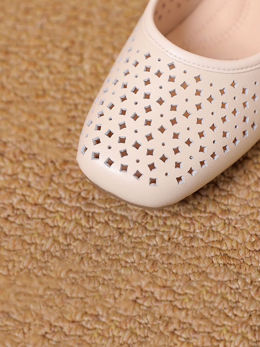 Women Summer Casual Hollow Out Low Heel Shoes