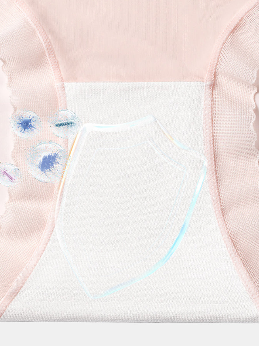 5 Pieces Summer Women Thin High Waist Underwear