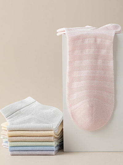 Women Casual Summer Stripe Thin Stripe Short Socks
