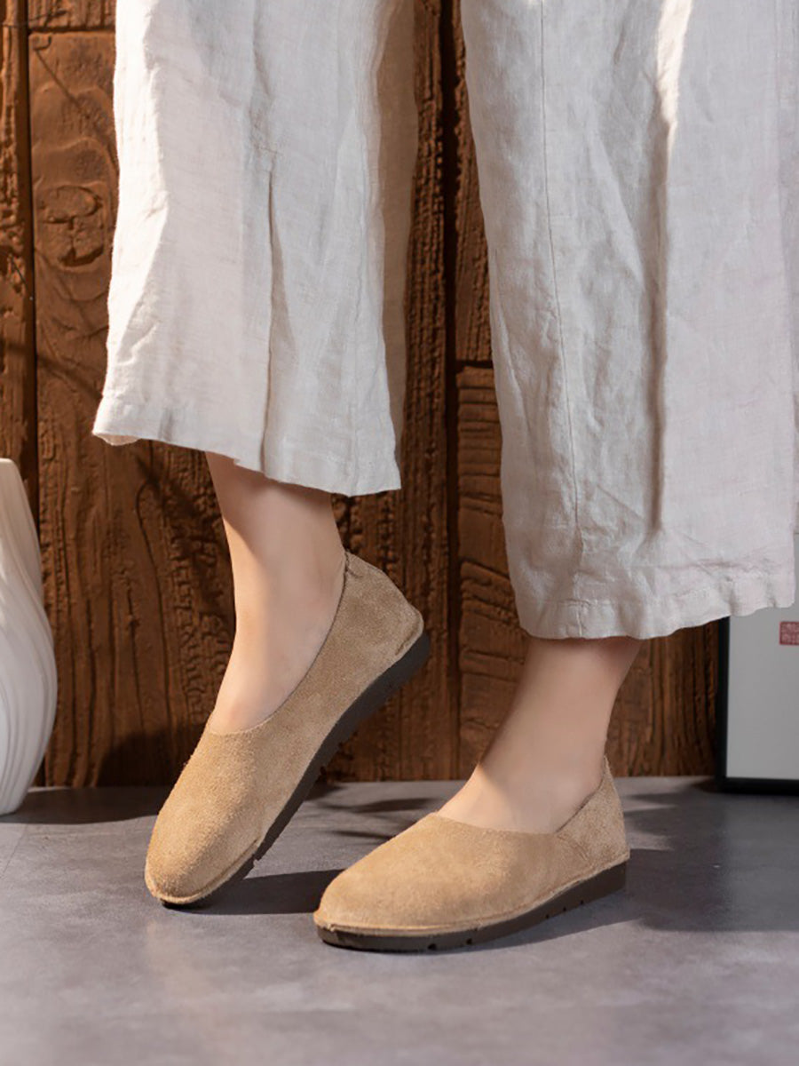 Women Summer Genuine Leather Soft Flat Shoes