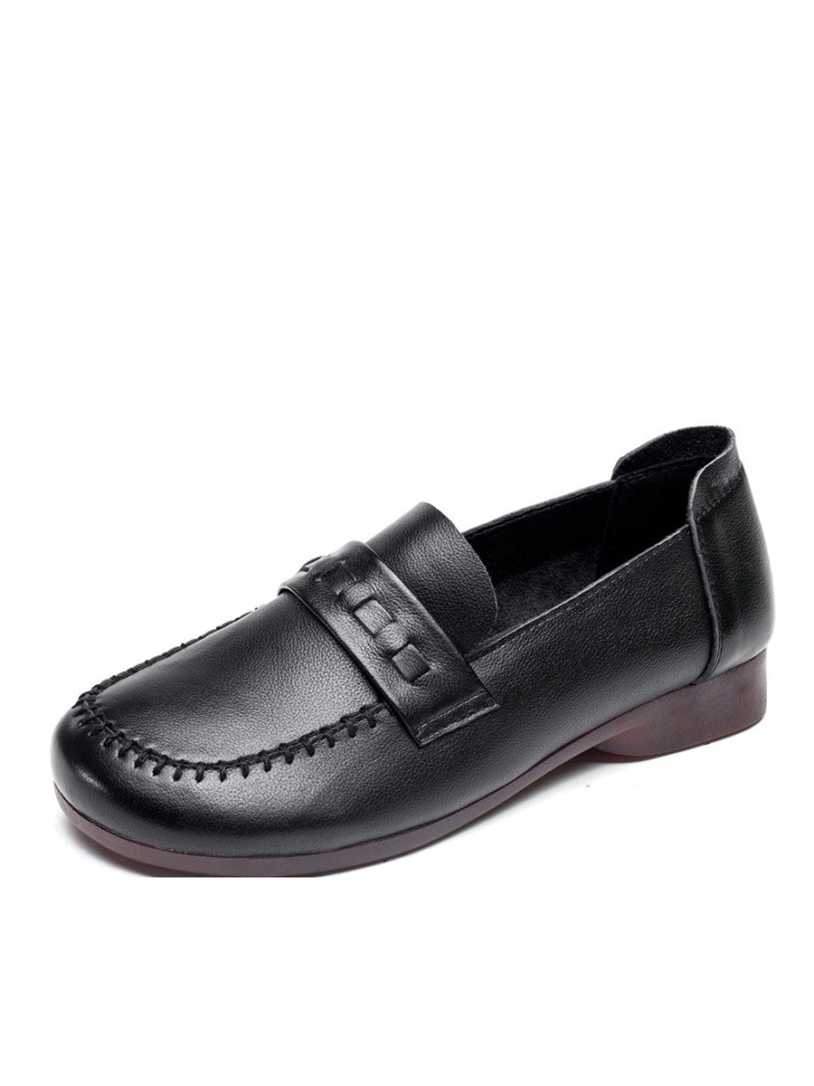 Women Vintage Genuine Leather Low Heel Shoes