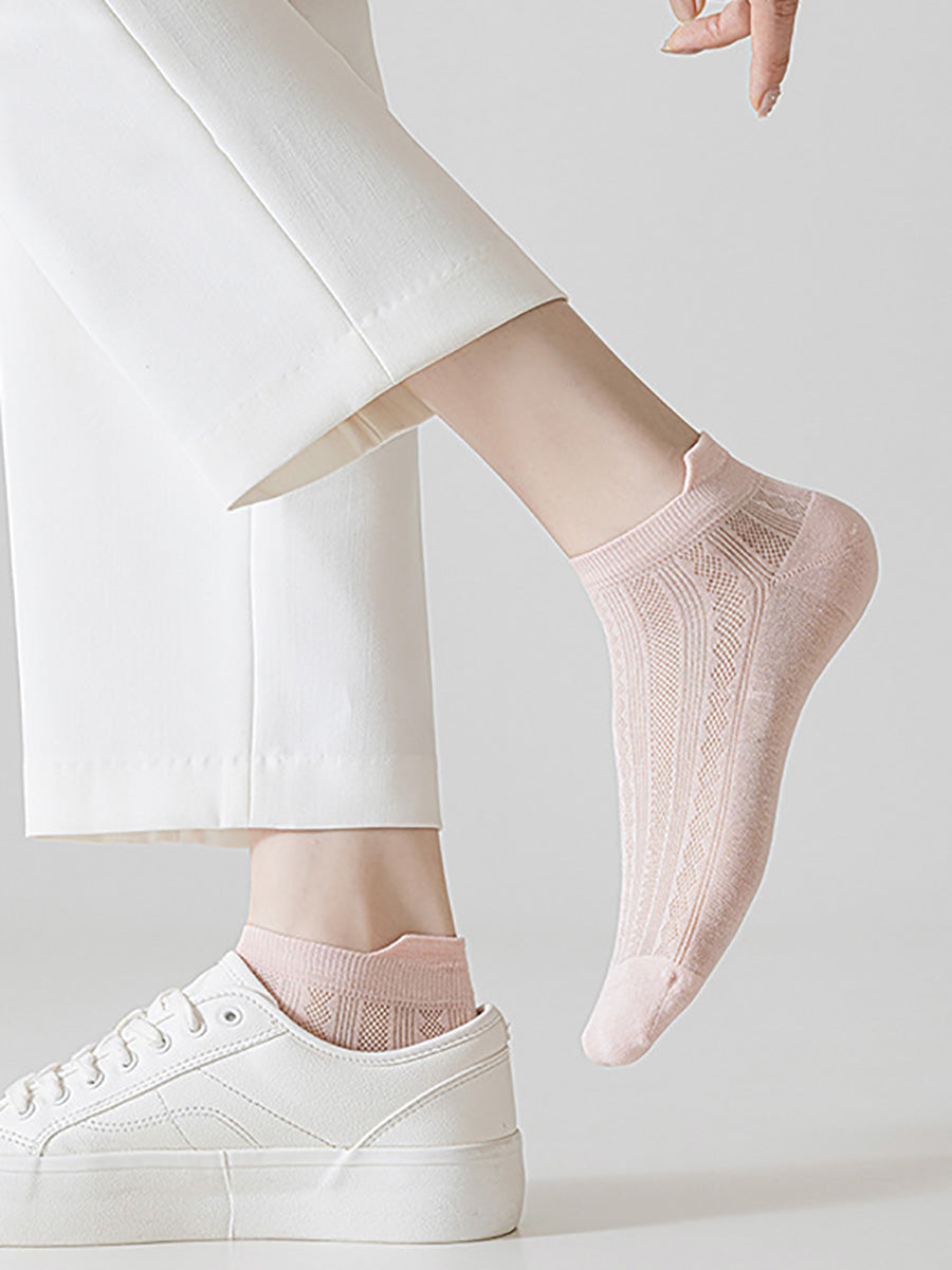 4 Pairs Women Summer Thin Cotton Short Socks
