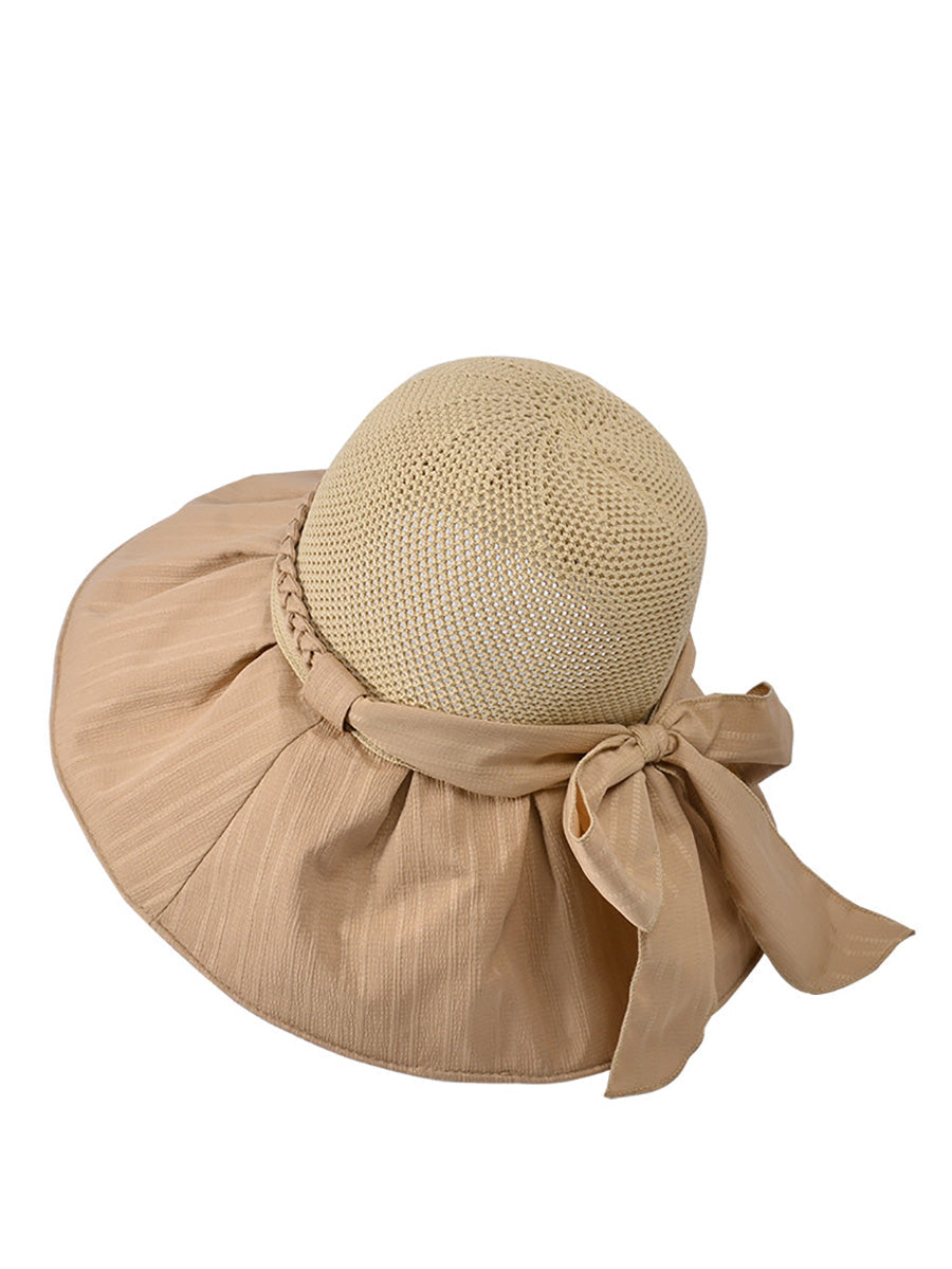 Women Summer Artsy Straw Spliced Sunproof Hat