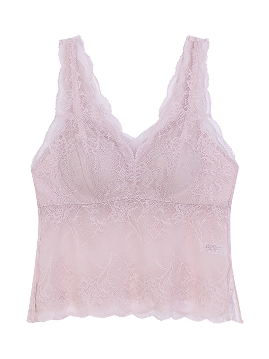 Women Summer Lace With Breast Pads Base