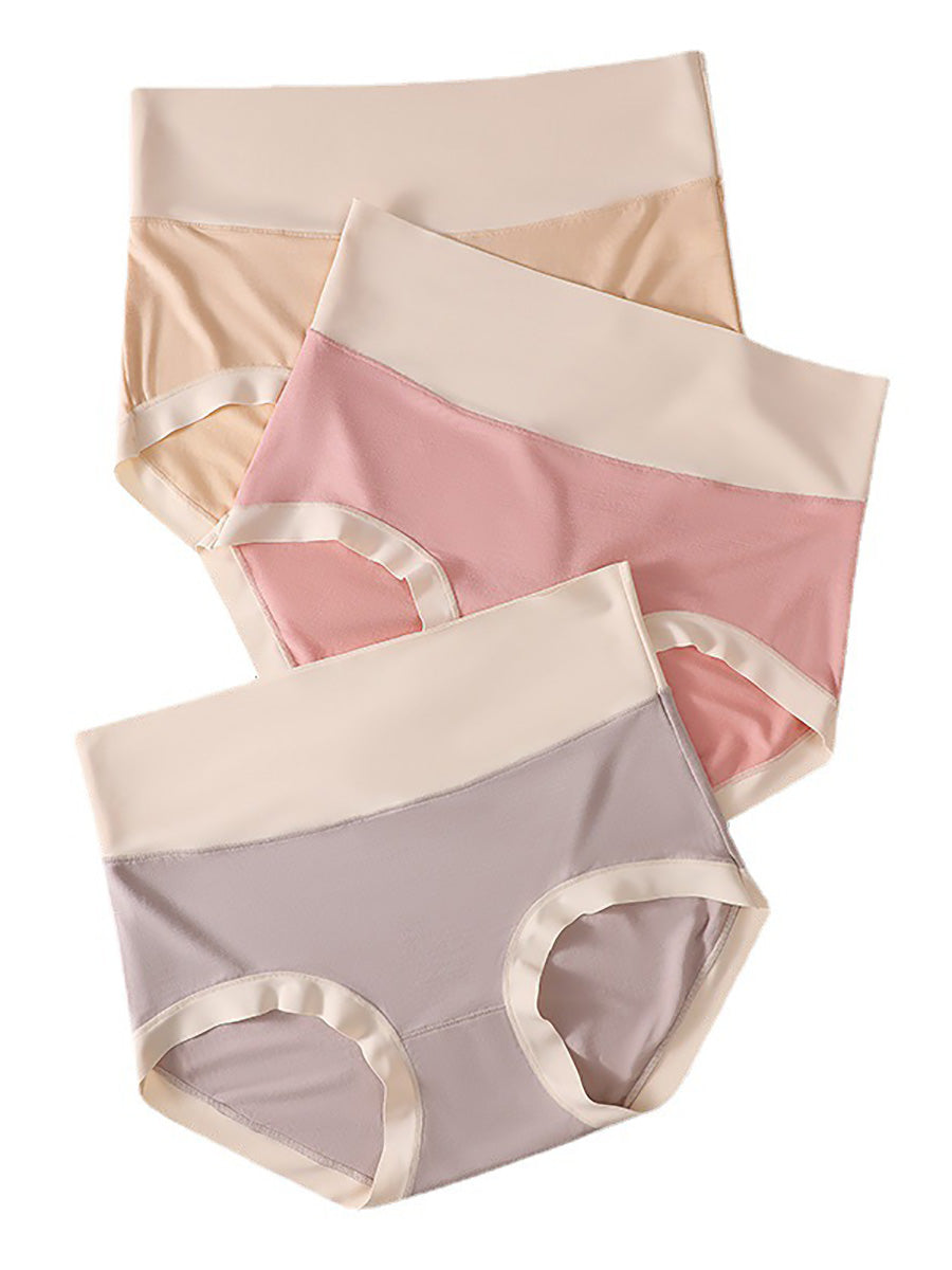 6 Pieces Summer Women Colorblock High Waist Underwear