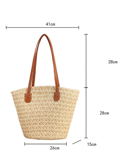 Women Fashion Knitted Large Capacity Shoulder Bag