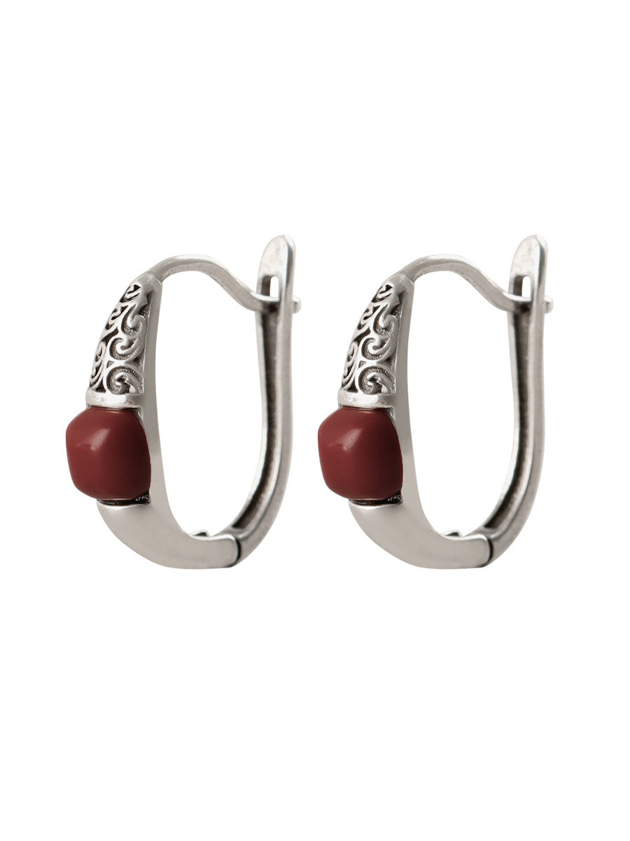 Women Ethnic Cooper-plating Silver Earrings