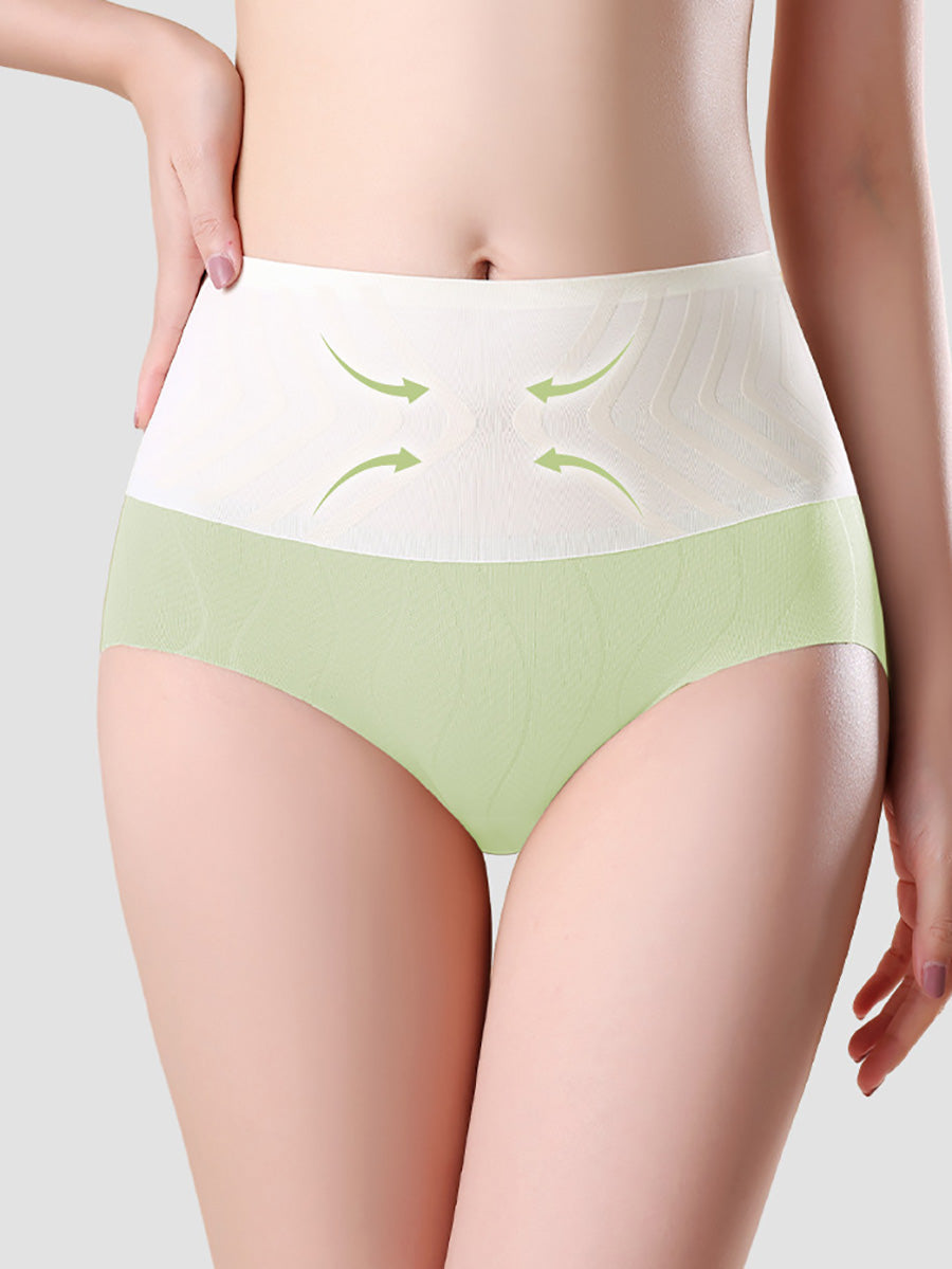 4 Pieces Summer Women Colorblock High Waist Underwear