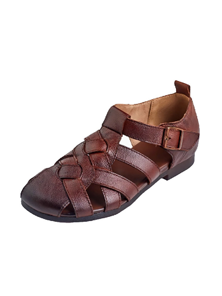 Women Casual Summer Leather Weave Sandals