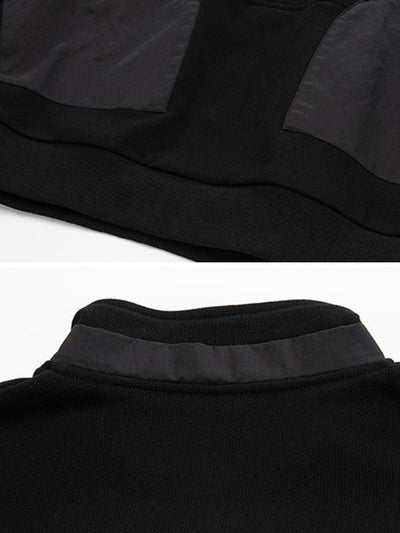 Casual Long Sleeves Loose Solid Color Zipper High-Neck Sweatshirt Tops