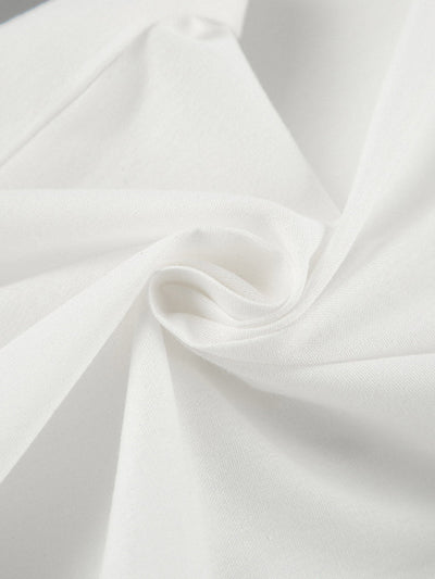 Elasticated Waist High Waisted Pleated Solid Color Split-Joint Pants