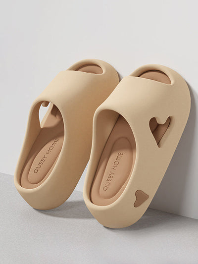 Contrast Color Hollow Open Toe Platform Shoes Slippers