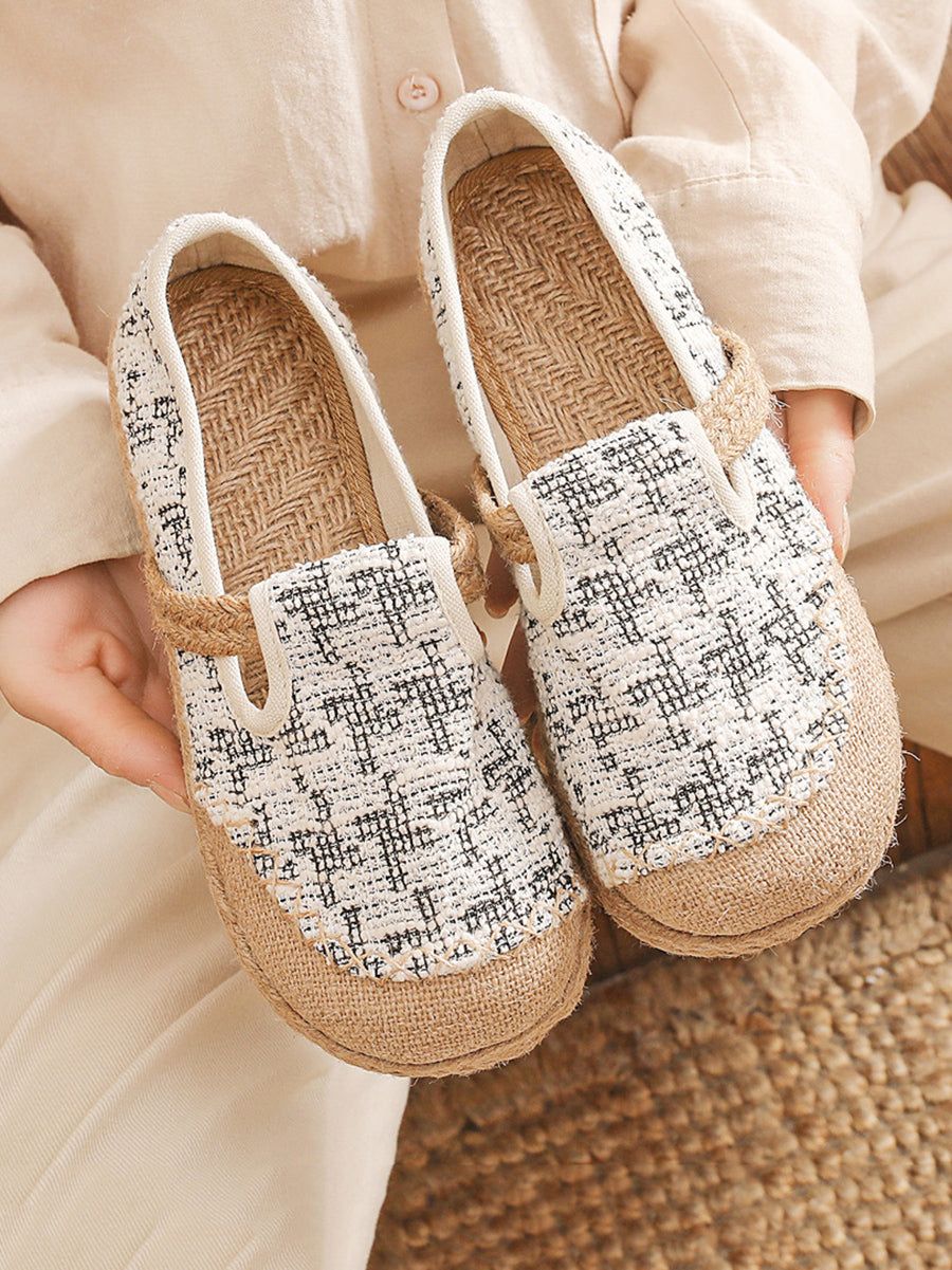 Women Linen Summer Flat Shoes