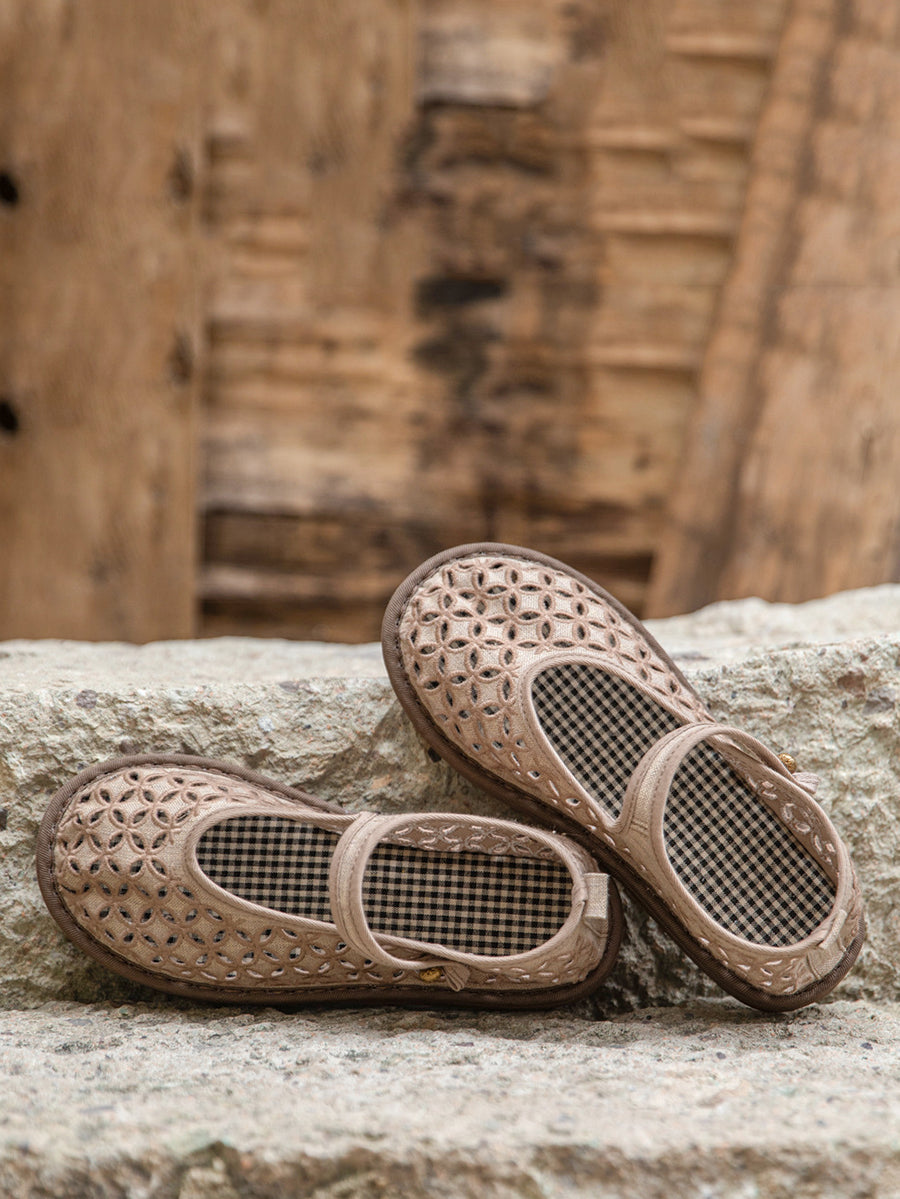 Women Ethnic Cloth Hollow Out Summer Shoes