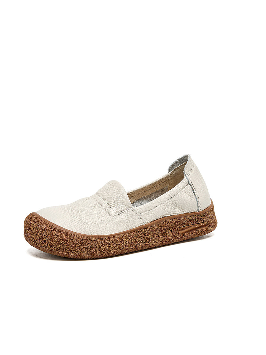 Women Summer Casual Genuine Leather Flat Shoes