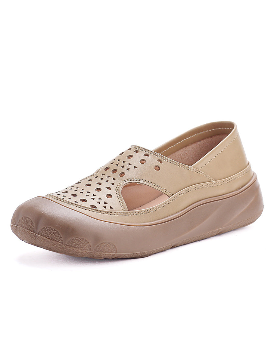 Women Summer Casual Genuine Leather Flat Sandals