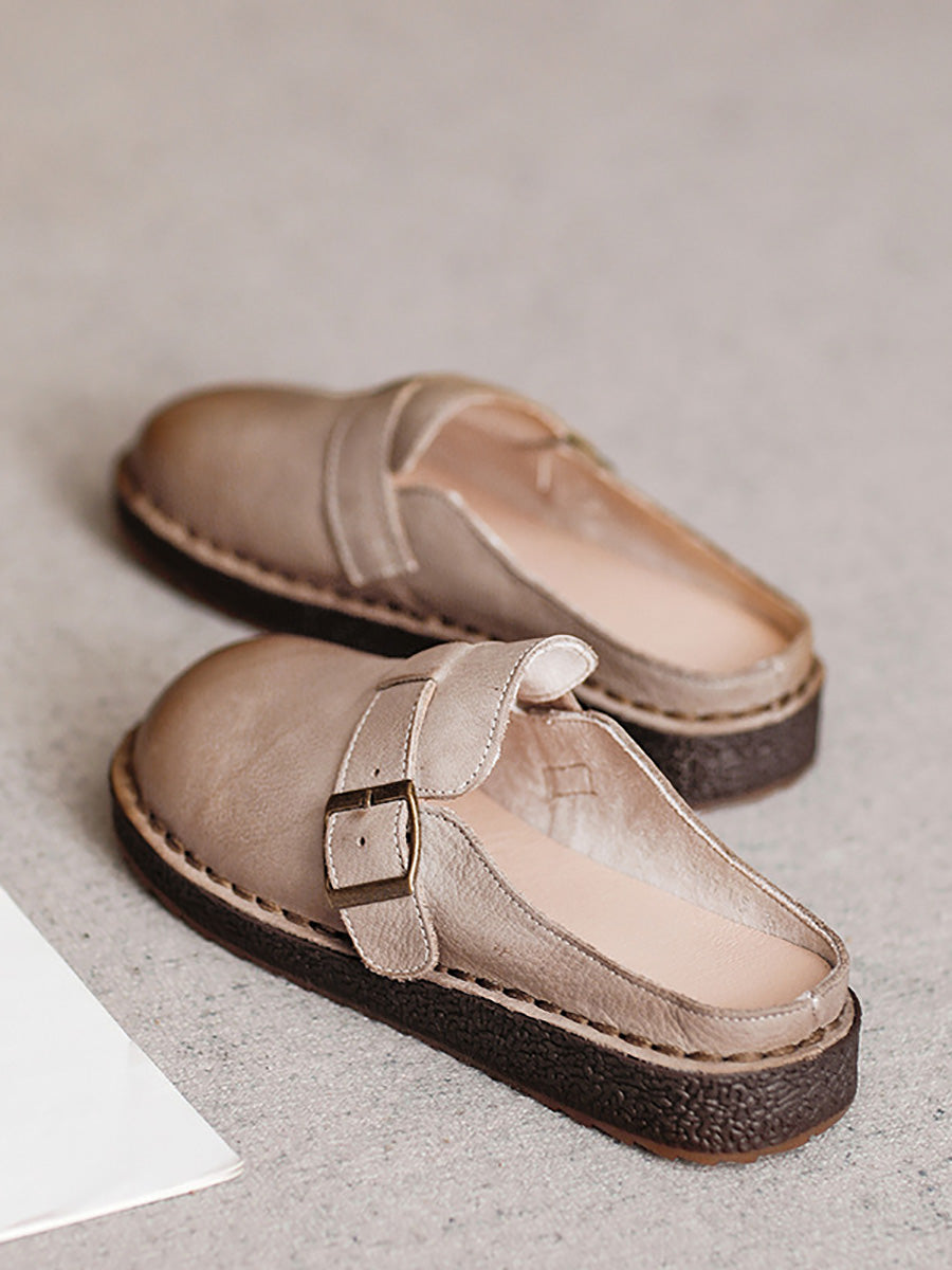 Women Summer Vintage Casual Leather Sandals