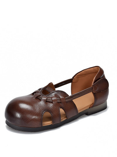 Women Casual Summer Genuine Leather Low Heel Shoes