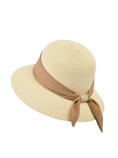 Women Summer Artsy Colorblock Sunproof Straw Hat