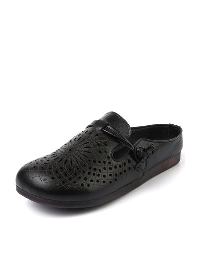 Women Summer Genuine Leather Hollow Out Shoes