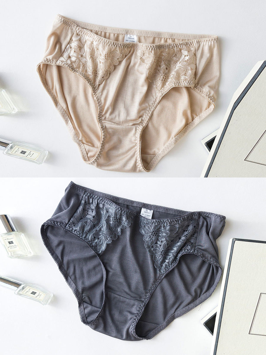 2 Pieces Women Summer Lace Flower Underwear