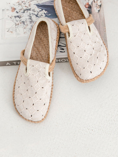 Women Summer Casual Hollow Out Flat Cotton Shoes