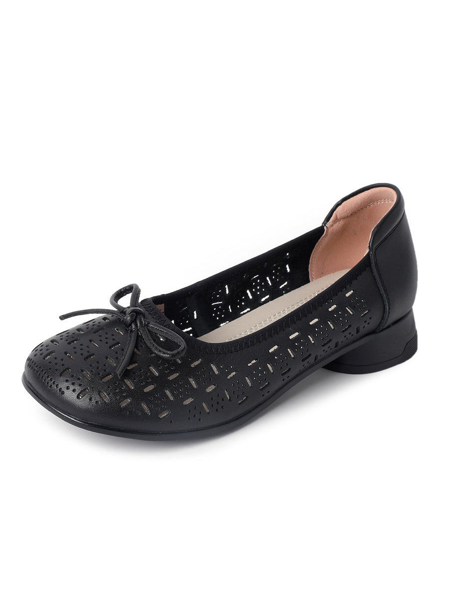 Women Summer Artsy Genuine Leather Low Heel Shoes