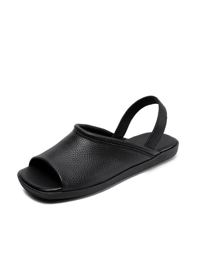 Women Summer Genuine Leather Soft Falt Sandals