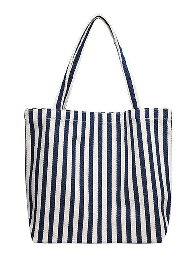 Women Casual Stripe Canvas Shoulder Bag
