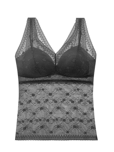 Women Summer Lace Seamless With Breast Pads Base