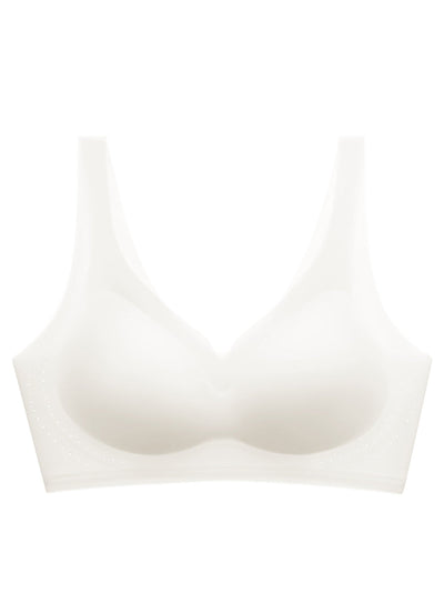 Women Summer Casual Pure Color Satin Seamless Bra