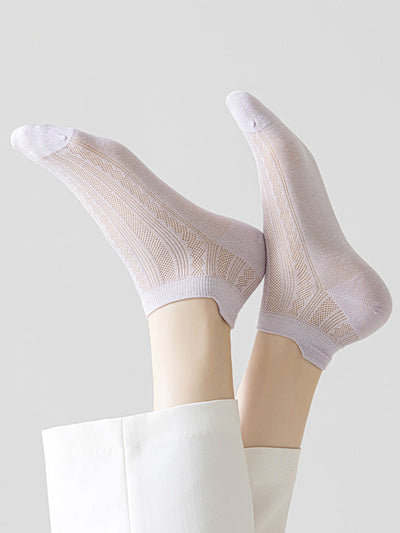 4 Pairs Women Summer Thin Cotton Short Socks