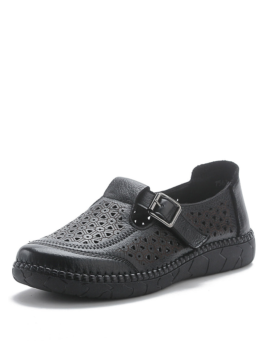 Women Summer Casual Genuine Leather Flat Sandals